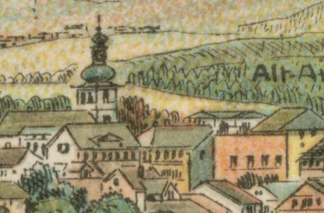 Detail pohlednice o skutečné velikosti 15x10mm