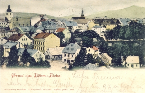 Pohled na část Dolánek z Ptačího vrchu. Konec 19. století.